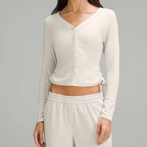 Lululemon Side-Cinch Ribbed Cardigan - Bone